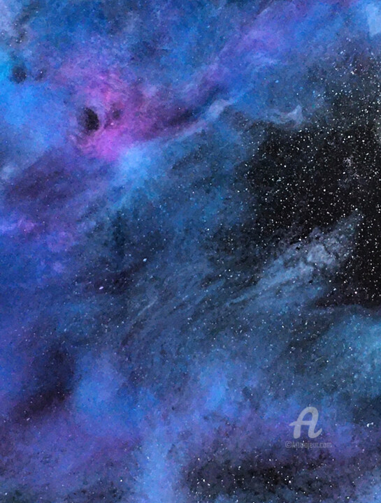 Nebula - Alcohol Ink on Black Synthetic Paper