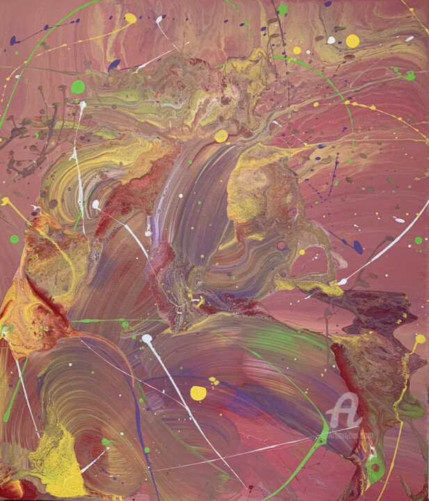 Картина под названием "Dali's fantasies" - Anastasia Grik, Подлинное произведение искусства, Акрил Установлен на Деревянная…