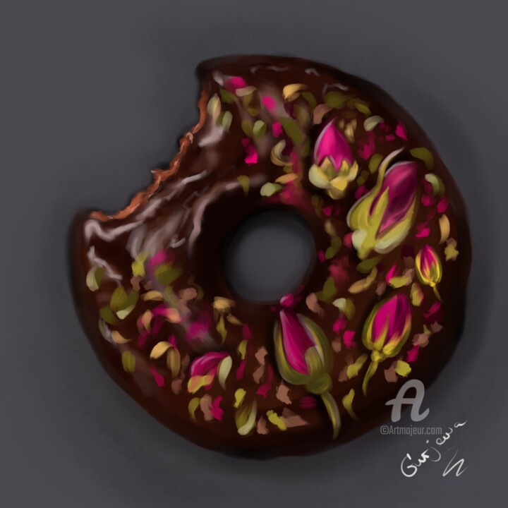 Digital Arts titled "Donuts" by Anastasia Gurjewa, Original Artwork, Digital Painting