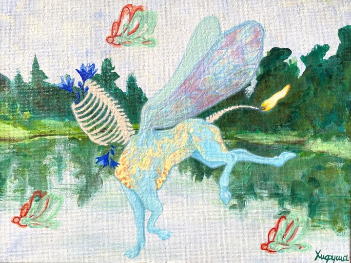 Картина под названием "Фантасмагория" - Анастасия Хифушей, Подлинное произведение искусства, Акрил