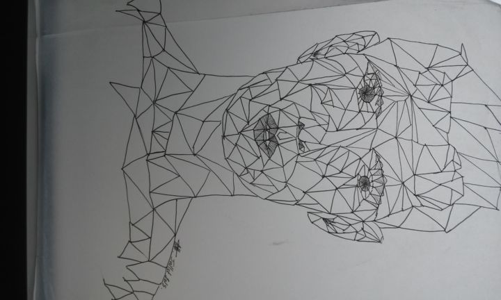 Drawing titled "un homme 2..." by Anastasia. H, Original Artwork