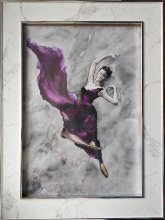 Картина под названием "Лепесток(2)" - Анастасия Козырева, Подлинное произведение искусства, Акварель Установлен на картон