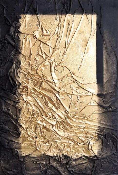 Pittura intitolato "Golden mean" da Anastasia Kublikova, Opera d'arte originale, Acrilico Montato su Telaio per barella in l…