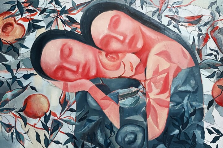 Peinture intitulée "Relationship" par Anastasia Lyulina, Œuvre d'art originale, Acrylique Monté sur Châssis en bois