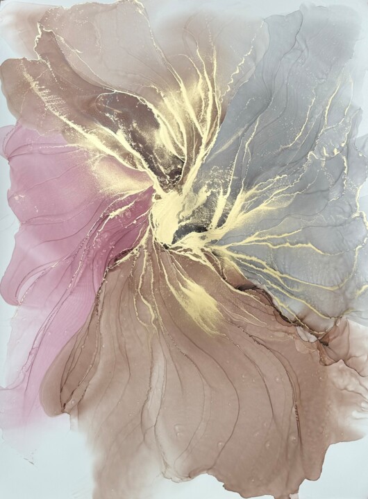 Peinture intitulée "Elegant in Pastel 5" par Anastasia Matas, Œuvre d'art originale, Encre