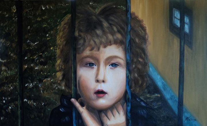 Pintura intitulada "Το αγορι/ The boy" por Anastasia Patouna, Obras de arte originais, Óleo