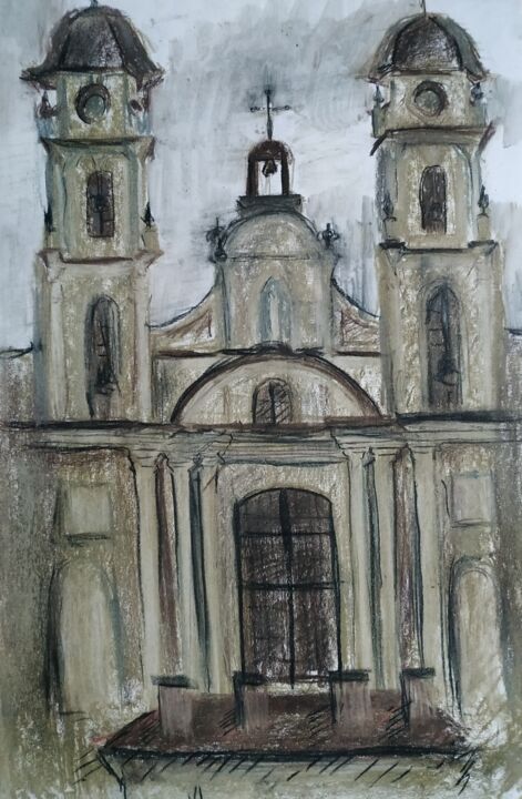 Pintura titulada "Arch-Cathedral of t…" por Svoboda, Obra de arte original, Pastel