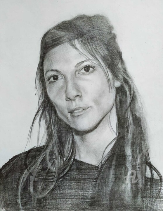 Drawing titled "Аджа Волкман" by Anastasiia Sadovskaia, Original Artwork, Pencil
