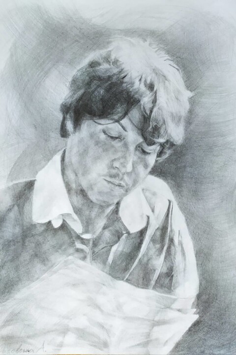 Drawing titled "Джеймс Пол Макка́ртни" by Anastasiia Sadovskaia, Original Artwork, Pencil