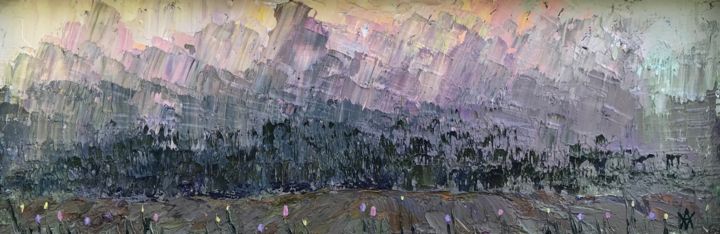 Painting titled ""Morning rain"" by Anastasia Valaeva, Original Artwork, Oil