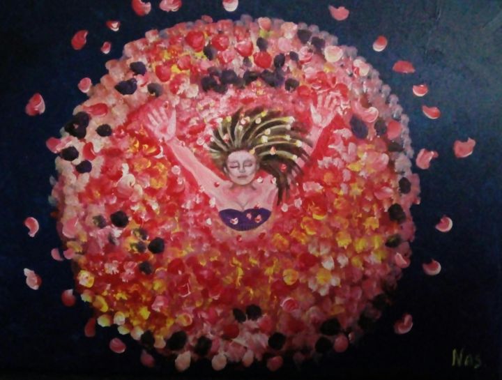 Painting titled "Bloom1" by Anastasia Valuiskaya, Original Artwork, Acrylic
