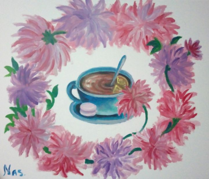 Malarstwo zatytułowany „Русский чай по Фран…” autorstwa Anastasia Valuiskaya, Oryginalna praca, Akryl