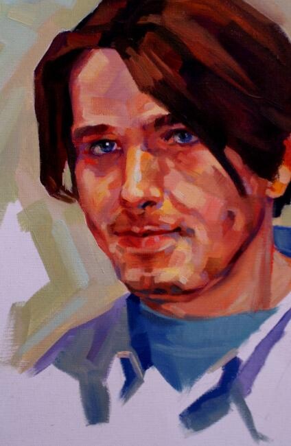 Картина под названием "Мужской портрет" - Анастасия Ярошевич, Подлинное произведение искусства, Масло