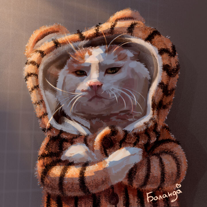 Arte digital titulada "Tiger" por Anastasiia Balanda, Obra de arte original, Pintura Digital