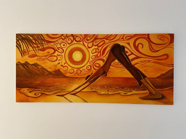 Schilderij getiteld "Yoga" door Anastasiia Che, Origineel Kunstwerk, Acryl