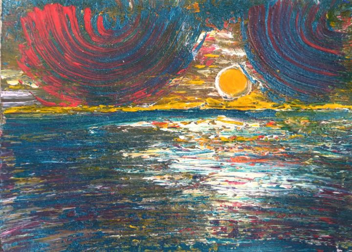 Pittura intitolato "Sacred planet" da Asia Gurova, Opera d'arte originale, Acrilico