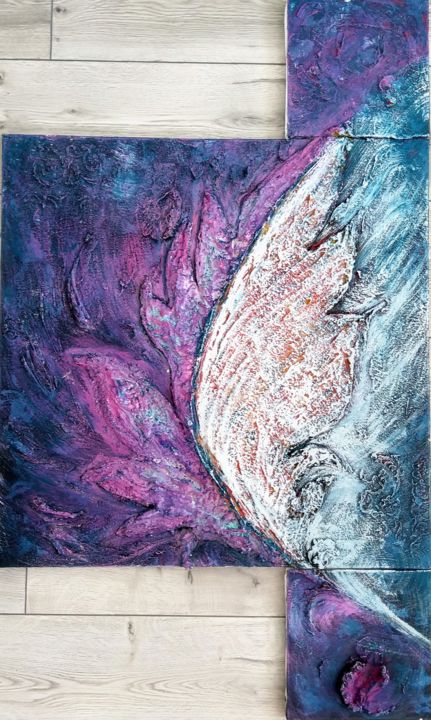 Painting titled "Soul" by Asia Gurova, Original Artwork, Acrylic Mounted on Wood Stretcher frame