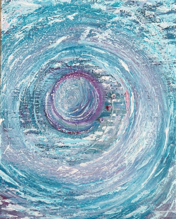 Картина под названием "Astral" - Asia Gurova, Подлинное произведение искусства, Акрил Установлен на Деревянная рама для носи…