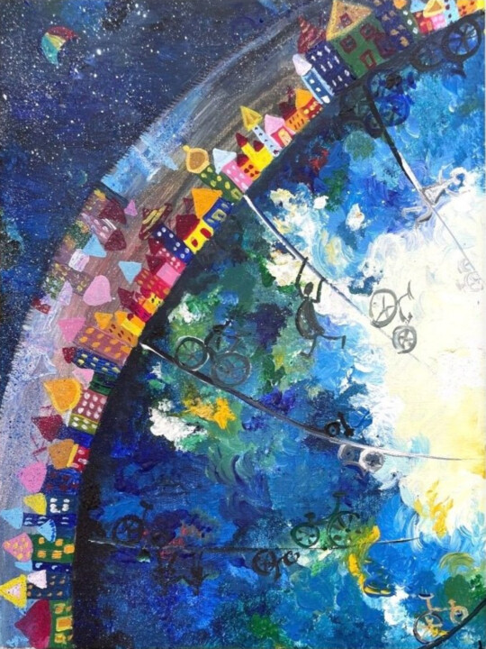 Painting titled "All paths lead to..." by Anastasiia Lodde, Original Artwork, Acrylic