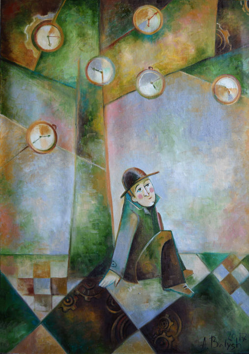 Painting titled "Отложенный цейтнот" by Anastasiya Balysh, Original Artwork, Oil