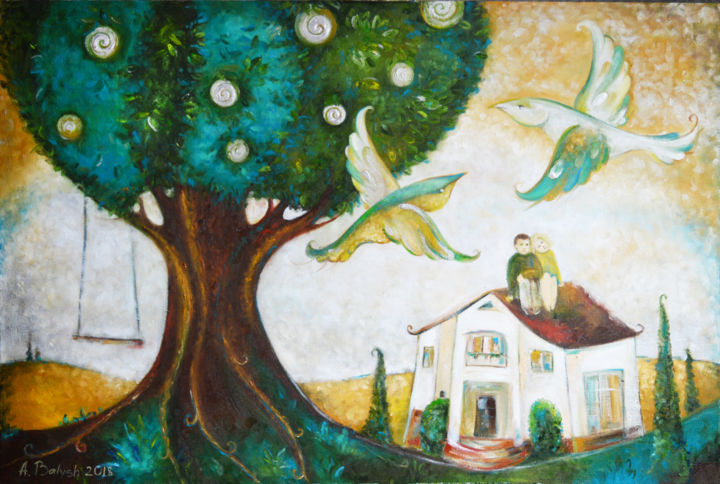 Painting titled "Вечерняя любовь" by Anastasiya Balysh, Original Artwork