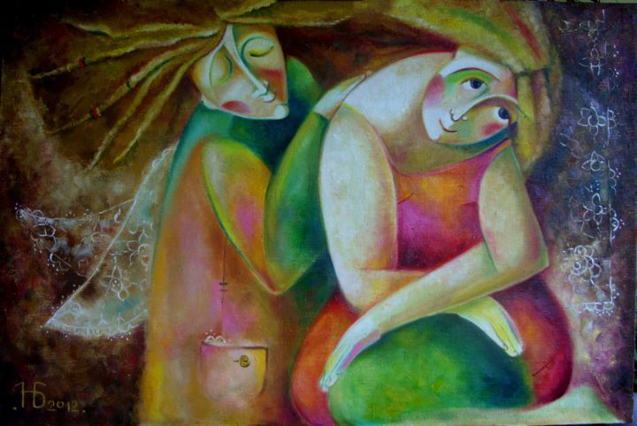 Картина под названием "Увидишь крылья" - Anastasiya Balysh, Подлинное произведение искусства, Масло
