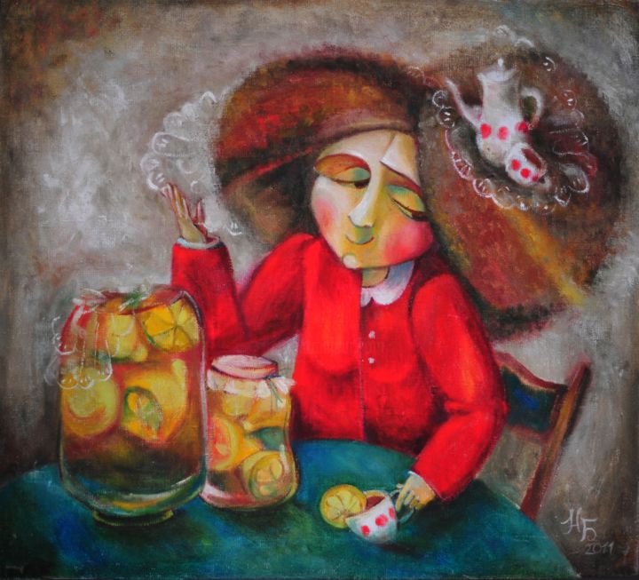 Картина под названием "Вечерний цитрон" - Anastasiya Balysh, Подлинное произведение искусства, Масло