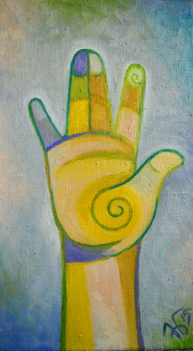 Картина под названием "Рука.Правая" - Anastasiya Balysh, Подлинное произведение искусства, Масло