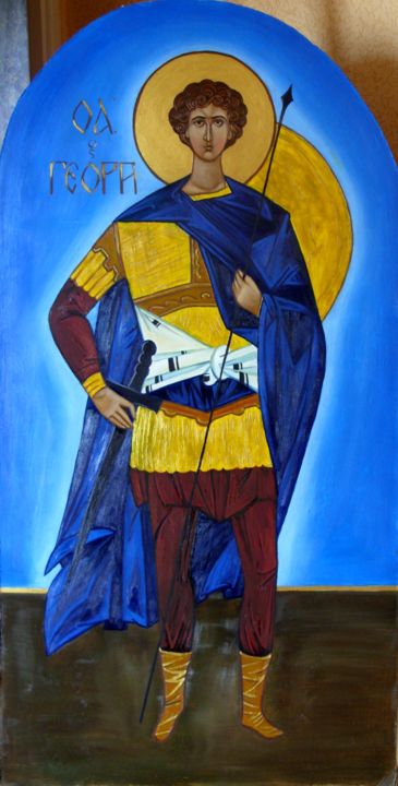 Картина под названием "Георгий Победоносец" - Anastasiya Balysh, Подлинное произведение искусства