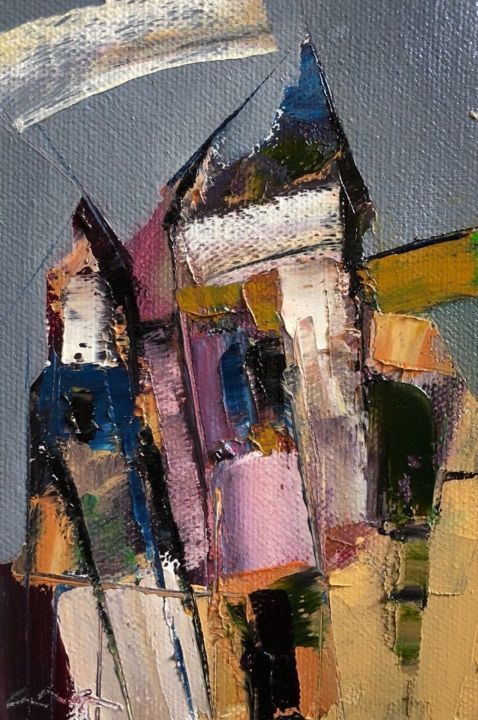 Painting titled "Church" by Anastasiya Kimachenko, Original Artwork, Oil