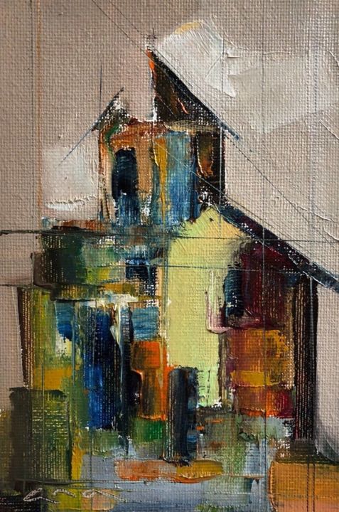 Painting titled "Church #2" by Anastasiya Kimachenko, Original Artwork, Oil