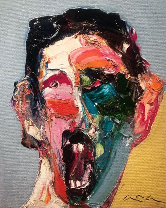 Malerei mit dem Titel "Scream" von Anastasiya Kimachenko, Original-Kunstwerk, Öl