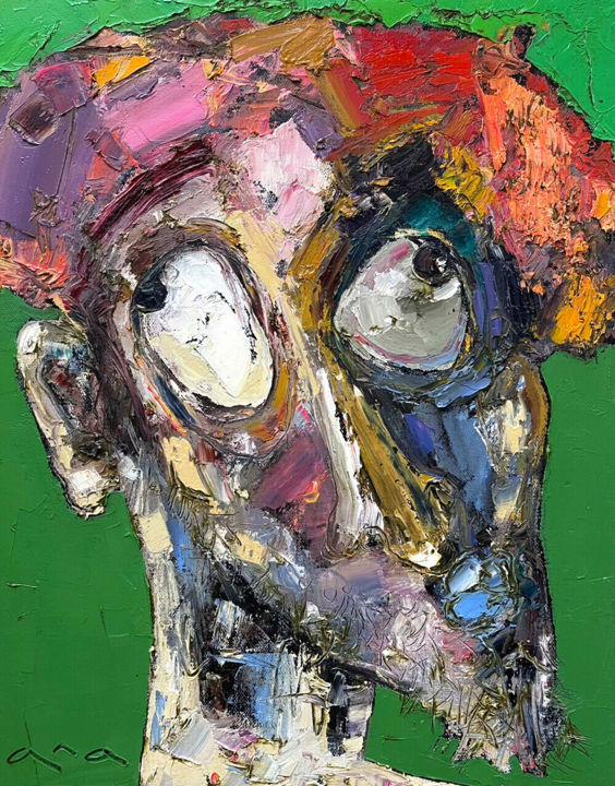 Painting titled "The Beast" by Anastasiya Kimachenko, Original Art, Oil