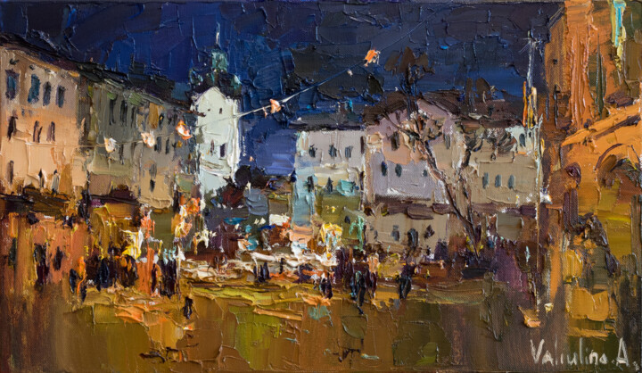 Painting titled "Lviv. Original oil…" by Anastasiya Valiulina, Original Artwork, Oil