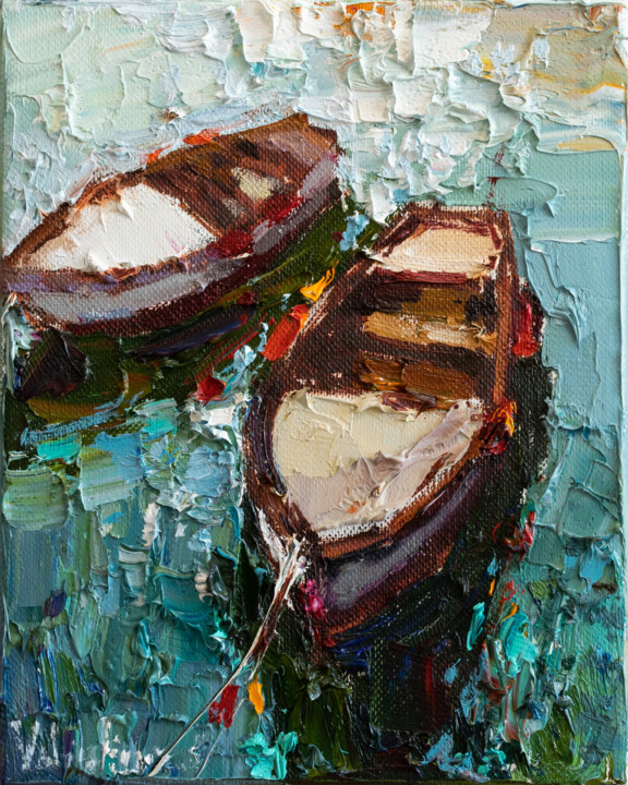 Картина под названием "Boats .Original oil…" - Anastasiya Valiulina, Подлинное произведение искусства, Масло