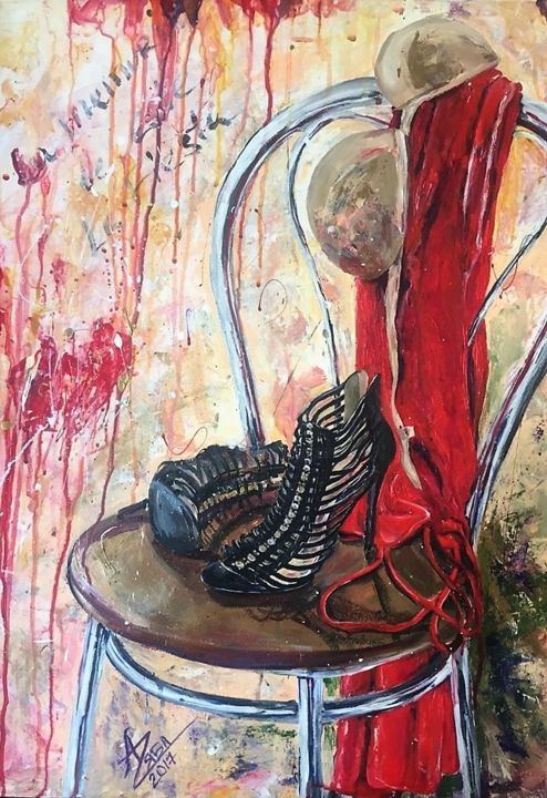 Painting titled "Утро после вечеринки" by Anastasia Zyablikova, Original Art, Acrylic