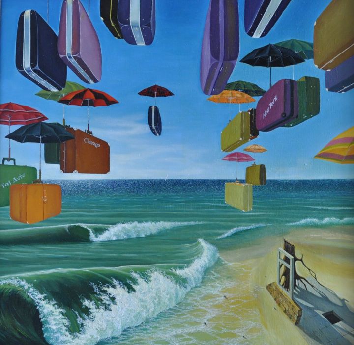 Painting titled "" Эмиграция" -"Emig…" by Anatol, Original Artwork, Oil