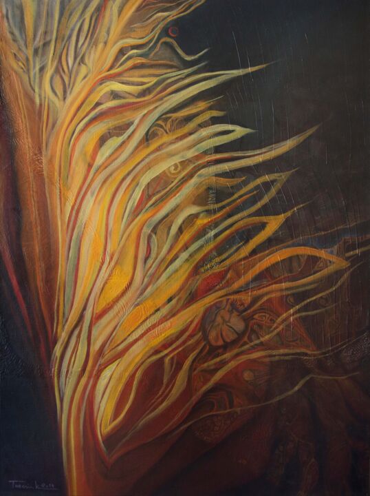 Painting titled "The Burning Bush" by Anatolii Tarasiuk, Original Artwork, Oil