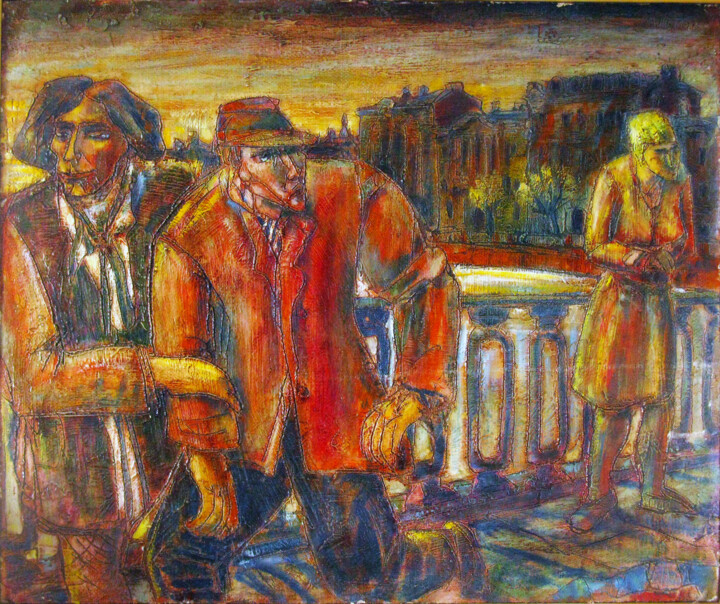 Pintura intitulada "Separation on the b…" por Anatoliy Sivkov, Obras de arte originais, Óleo
