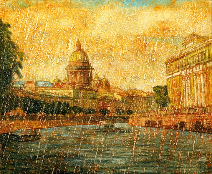 Schilderij getiteld "Дворец Юсупова" door Anatoliy Sivkov, Origineel Kunstwerk, Olie