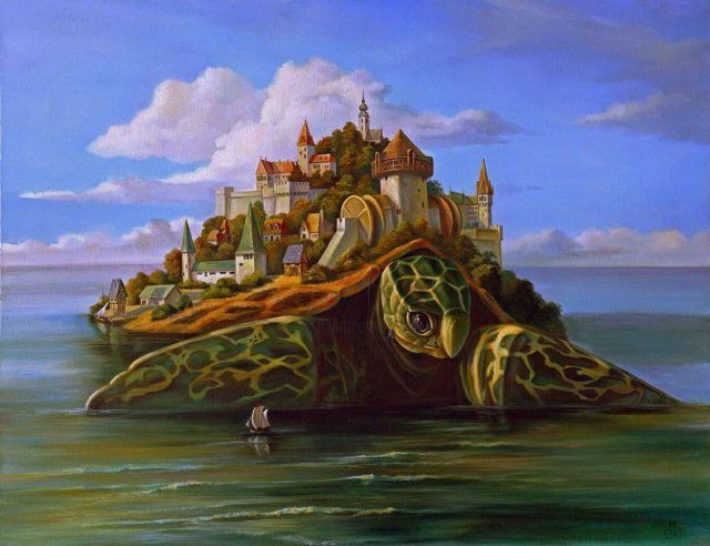 Картина под названием "Странствующий  остр…" - Вeldon, Подлинное произведение искусства, Масло