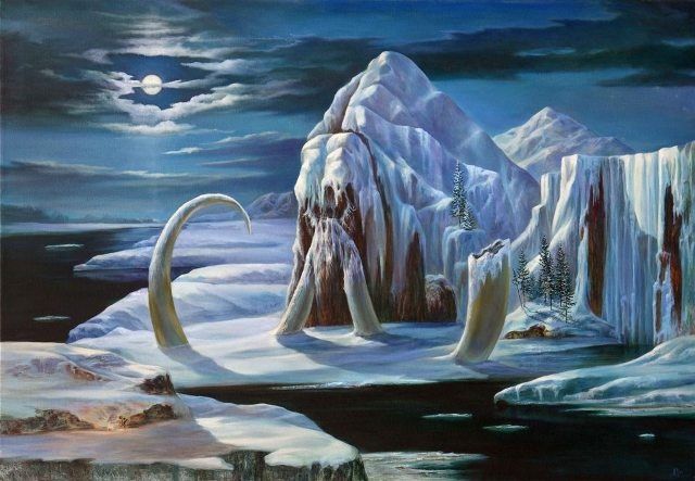 Painting titled "Белое безмолвие" by Veldon, Original Artwork, Oil