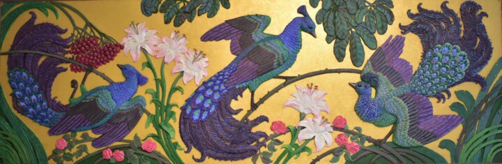 "Birds of paradise I" başlıklı Heykel Anatoly Popov tarafından, Orijinal sanat, Akrilik Ahşap panel üzerine monte edilmiş