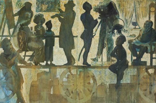 Malerei mit dem Titel "“The Jewish Cart "…" von Anatoly Schelest, Original-Kunstwerk, Öl