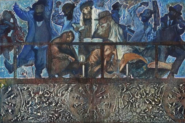 Картина под названием "“The Jewish Cart "…" - Anatoly Schelest, Подлинное произведение искусства, Масло