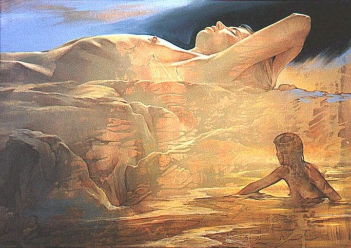 Pittura intitolato "Dreamer&Dream" da Anatoly Korobeynikov, Opera d'arte originale