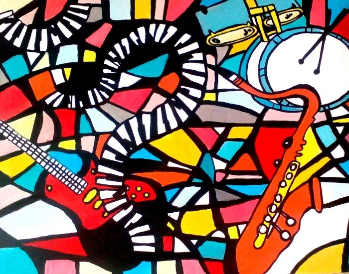 Painting titled "Music" by Anaart, Original Artwork, Oil