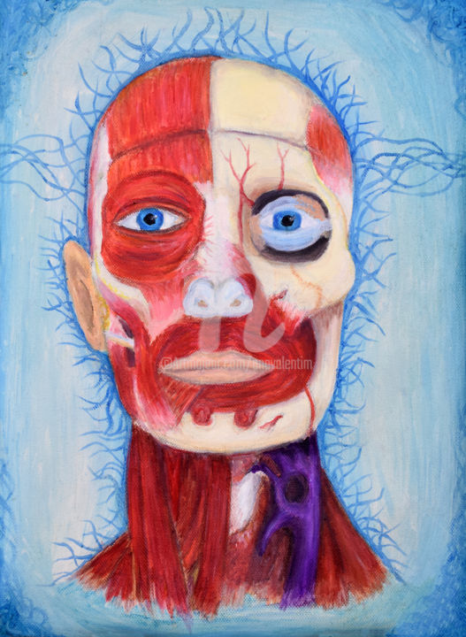 Peinture intitulée "Anatomy mindset" par Ana Valentim, Œuvre d'art originale, Huile