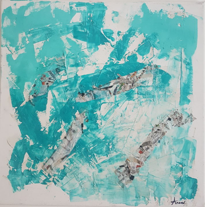 Peinture intitulée "Abstract - Green" par Ana Vdv, Œuvre d'art originale, Acrylique Monté sur Châssis en bois