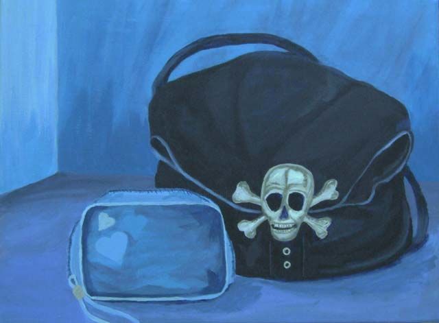Painting titled "handbags monocromat…" by Ana Castro, Original Artwork